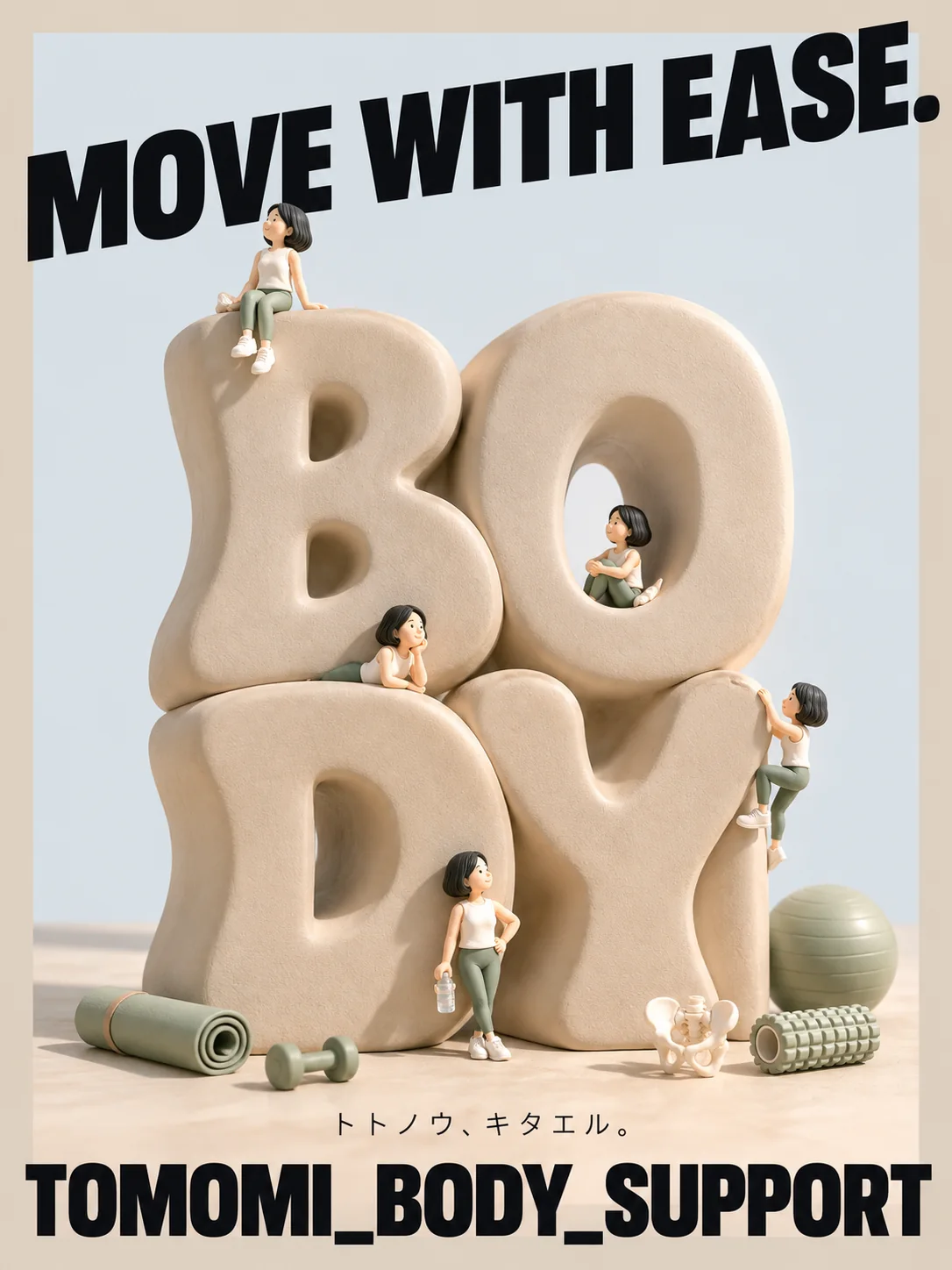 MOVE WITH EASE. からだを動かす楽しさを表現したBODYのポスター